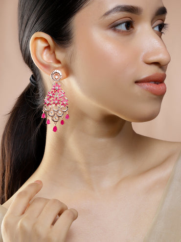 Royal Heritage Red American Diamond Zirconia Danglers