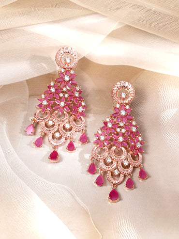 Royal Heritage Red American Diamond Zirconia Danglers