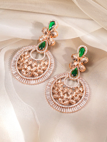 Luxe Artistic Green & white Danglers