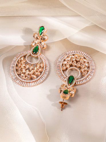 Luxe Artistic Green & white Danglers