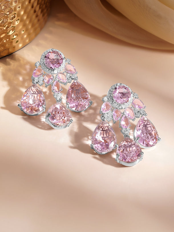 Blush Crystal Dangler Earrings