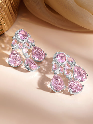 Blush Crystal Dangler Earrings