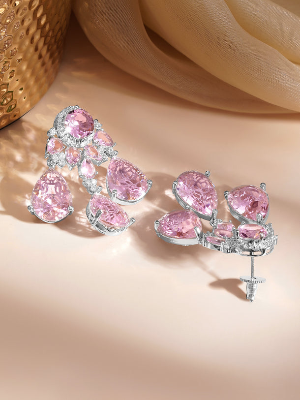 Blush Crystal Dangler Earrings