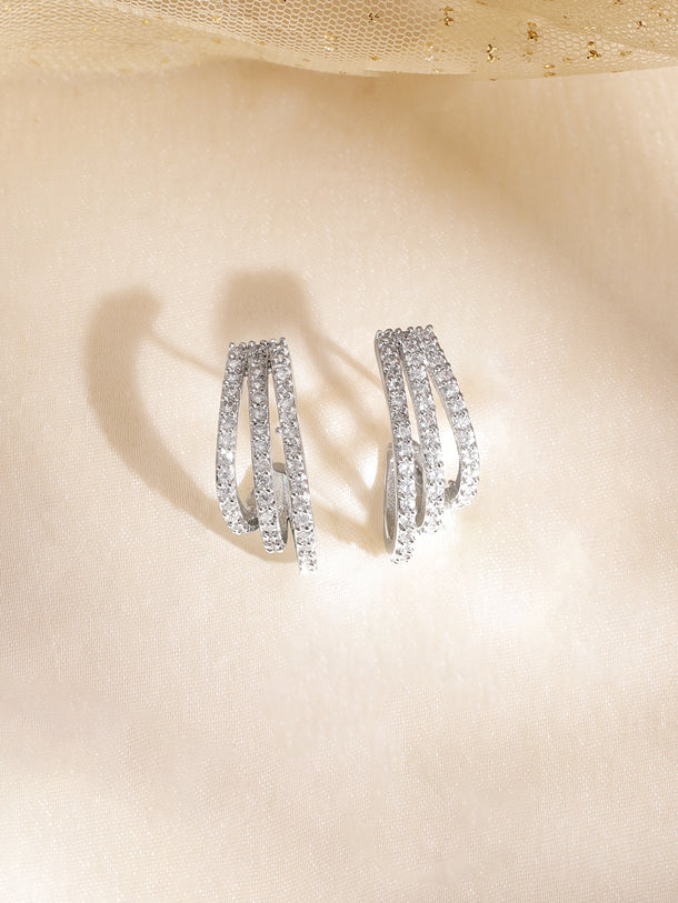 Captivating American Diamond Zirconia Hoops