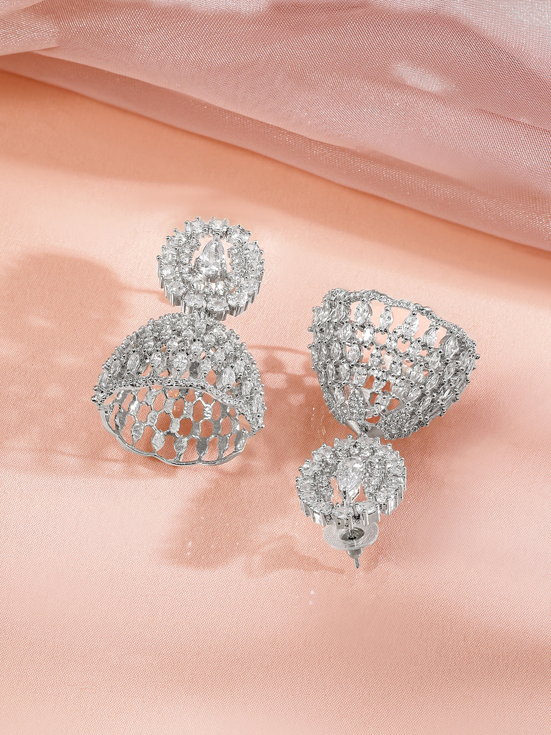 Dance of Sparkle & Tradition American Diamond Zirconia Jhumka