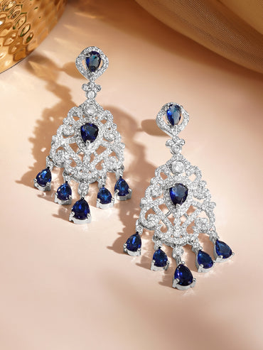 Celestial Blue Luxe Chandelier Earrings