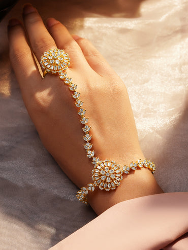 Celebration Spark Gold Hathphool Bracelet