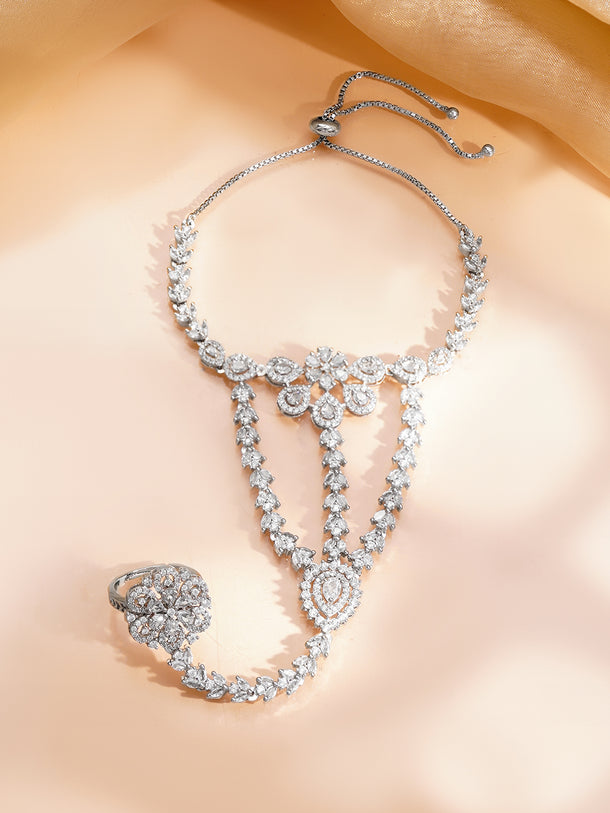 Crystal Bloom Hand Harness Bracelet
