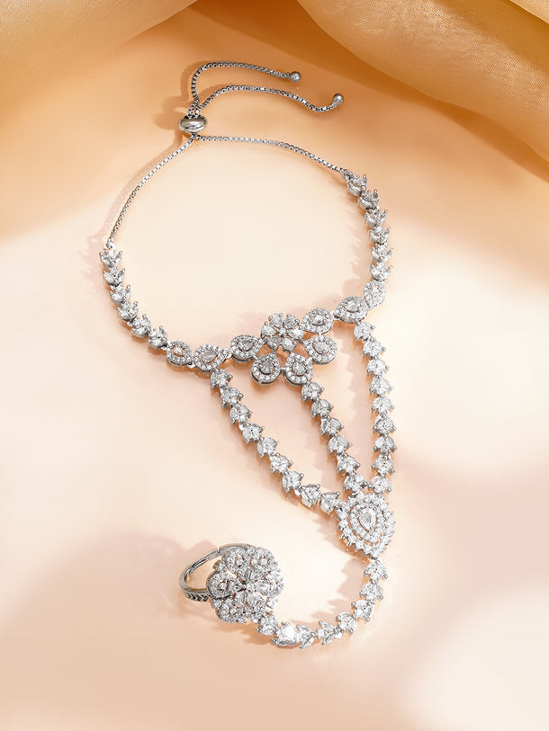 Crystal Bloom Hand Harness Bracelet