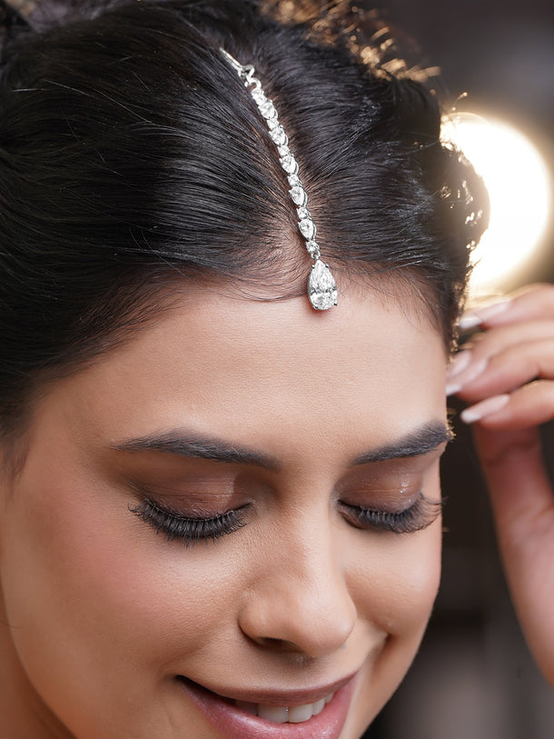 Festive Glow American Diamond Maangtikka