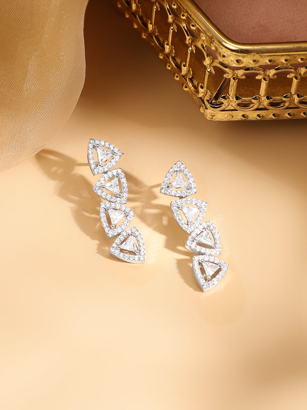 American Diamond Zirconia Geometric Pattern Necklace Set