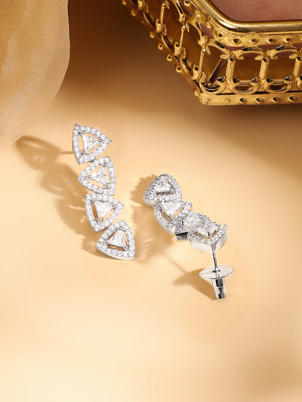 American Diamond Zirconia Geometric Pattern Necklace Set