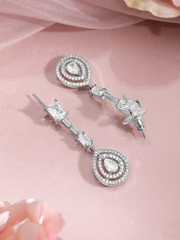 White Necklace Set in American Diamond Zirconia