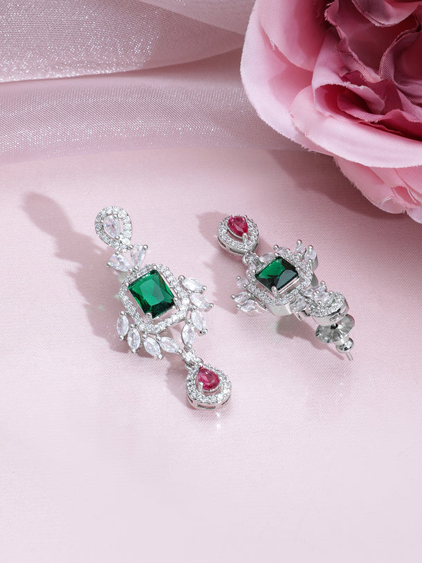 American Diamond Zirconia Multicolor Choker Set