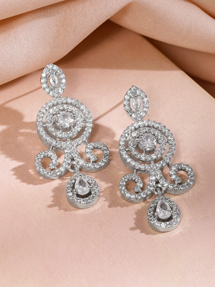 American Diamond Zirconia Double-Layered Necklace Set