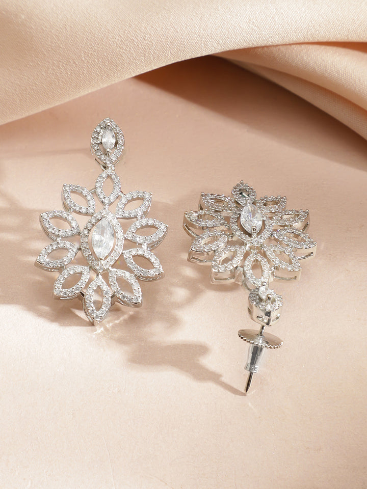 American Diamond Zirconia Floral Pattern Necklace Set