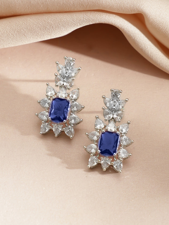 Blue American Diamond Zirconia Necklace Set