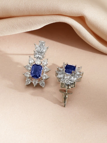 Blue American Diamond Zirconia Necklace Set