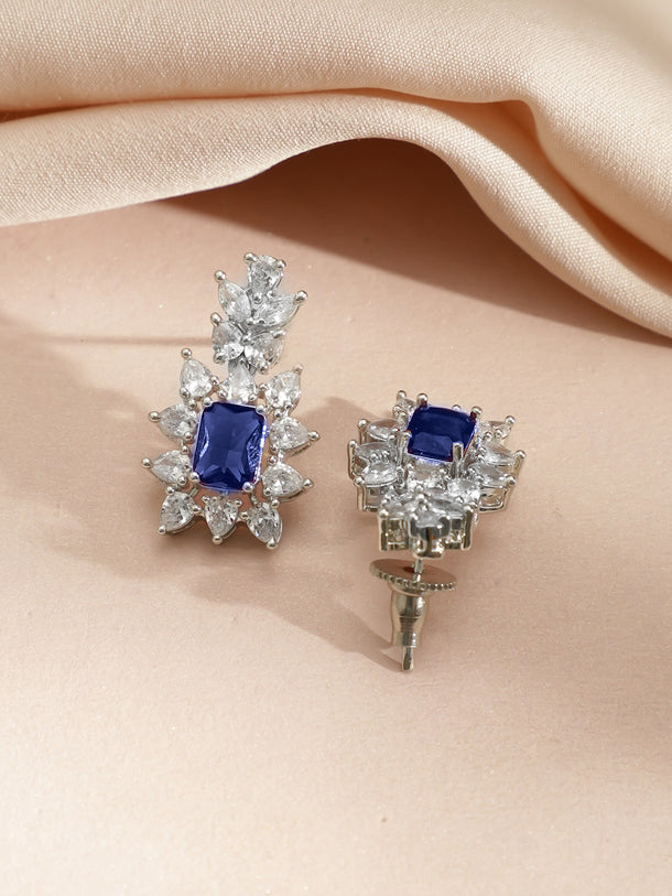 Blue American Diamond Zirconia Necklace Set