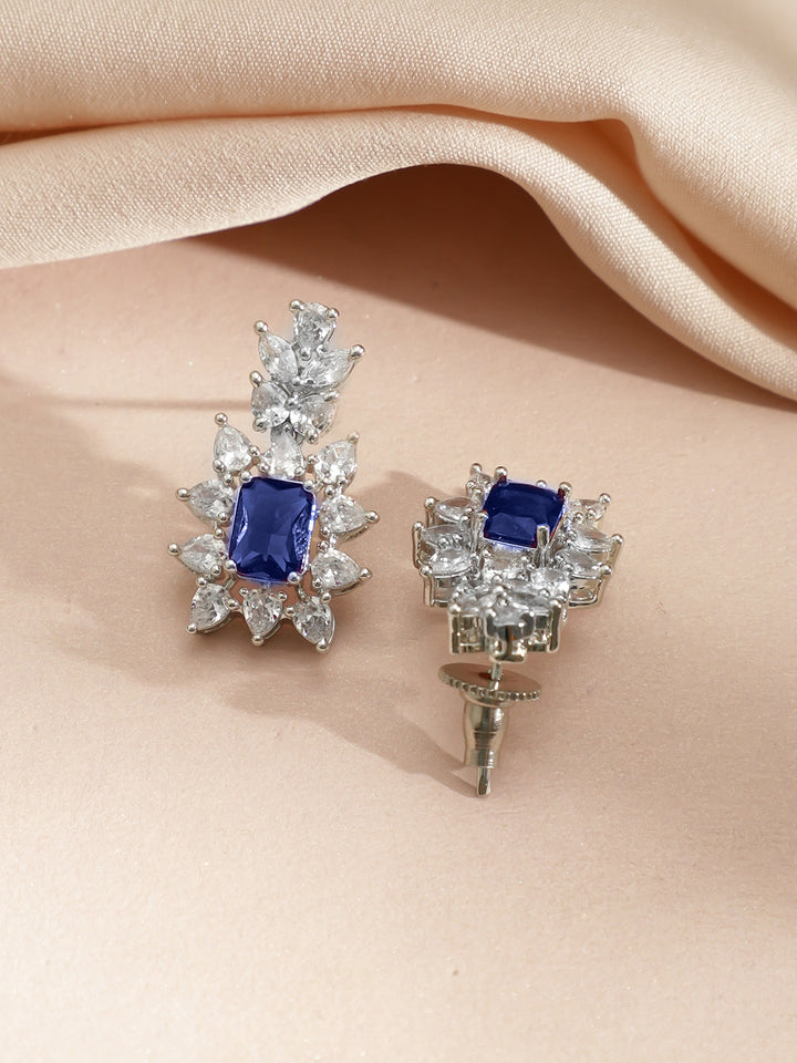 Blue American Diamond Zirconia Necklace Set