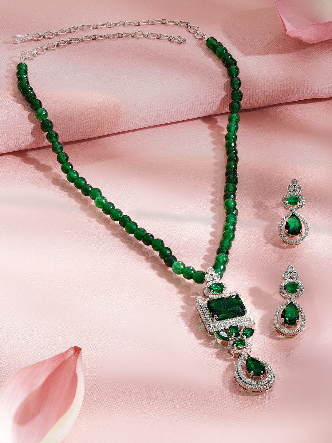 The Emerald Cascade Necklace Set