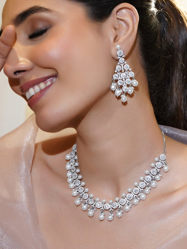 Midnight Glam Pearl Sparkle Necklace Set