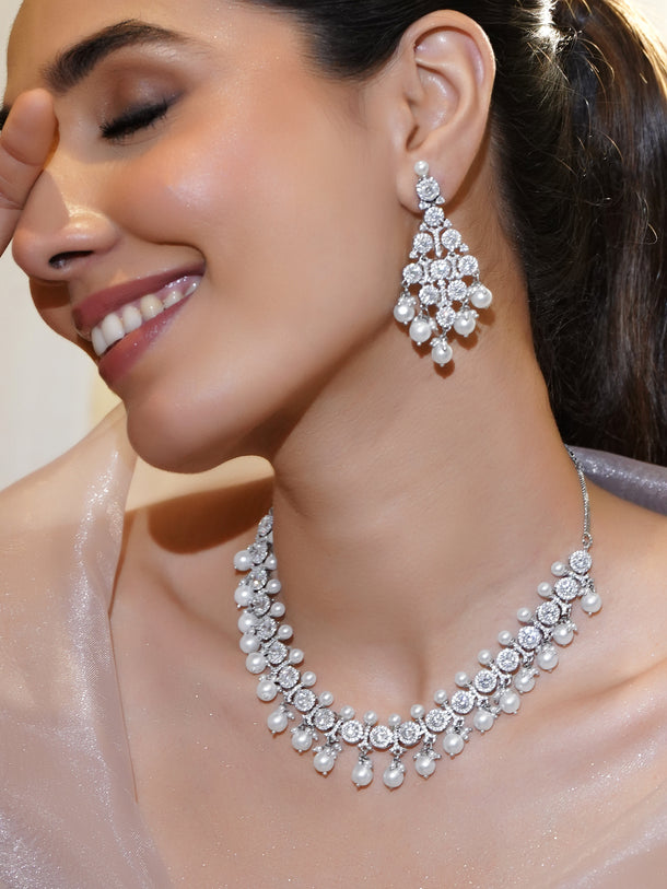 Midnight Glam Pearl Sparkle Necklace Set