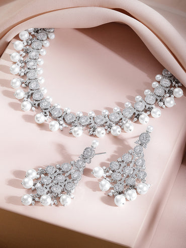 Midnight Glam Pearl Sparkle Necklace Set