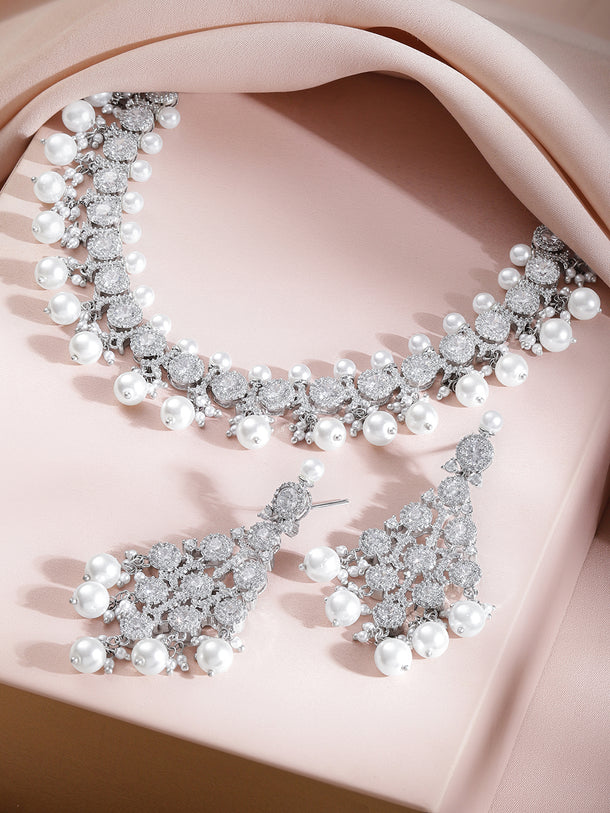 Midnight Glam Pearl Sparkle Necklace Set