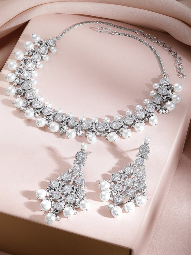 Midnight Glam Pearl Sparkle Necklace Set