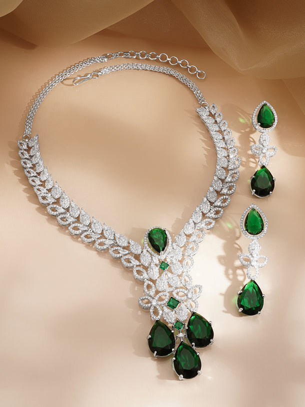 Premium Emerald Statement Necklace Set