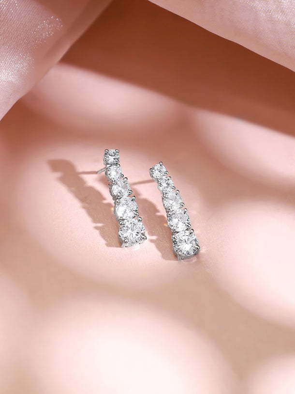 Rhodium Plated American Diamond Zirconia cubic link Necklace Set