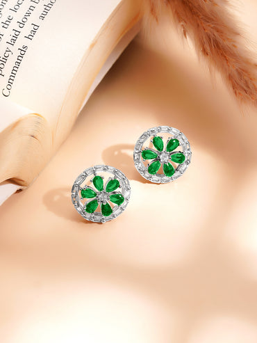 Emerald Bloom Sparkle Pendant Set