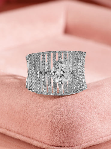 American Diamond Zirconia Statement Ring
