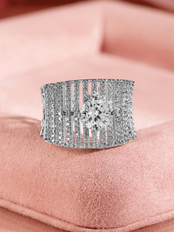 American Diamond Zirconia Statement Ring