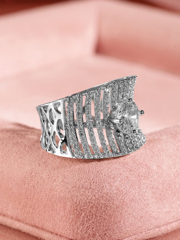 American Diamond Zirconia Statement Ring