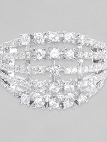 American Diamond Zirconia Layered Ring