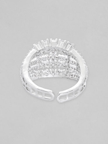 American Diamond Zirconia Layered Ring
