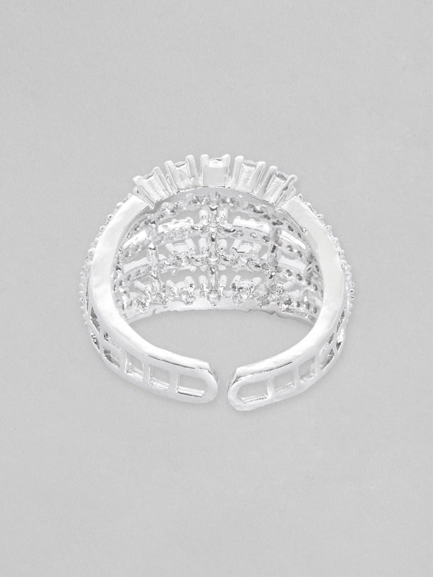 American Diamond Zirconia Layered Ring