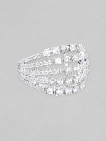American Diamond Zirconia Layered Ring