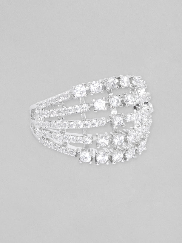 American Diamond Zirconia Layered Ring