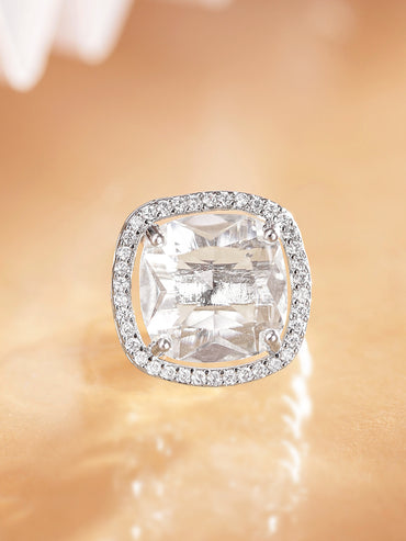 American Diamond Zirconia Cushion Cut Ring