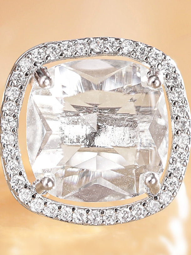 American Diamond Zirconia Cushion Cut Ring