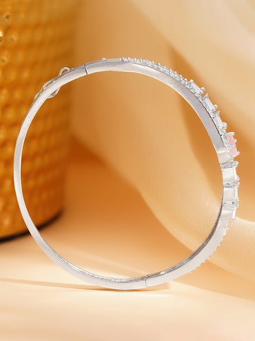 Rhodium Plated American Diamond Zirconia Bracelet