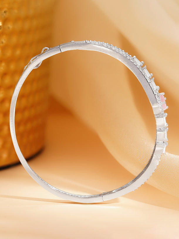 Rhodium Plated American Diamond Zirconia Bracelet