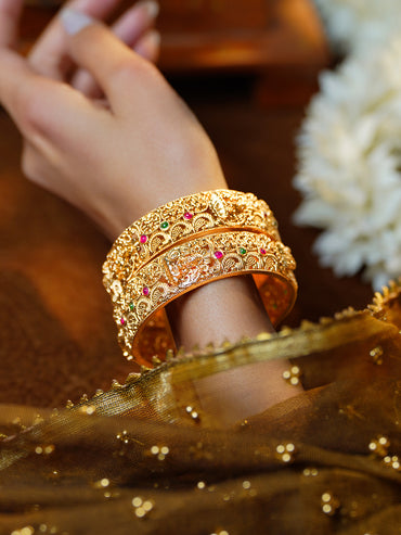Heritage Temple Gold Luxe Bangles Set