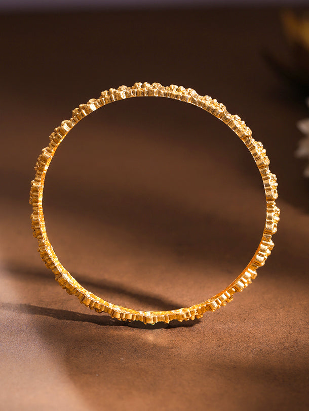 Gold Plated Woven Filigree Temple Statement Bangles Set of 4