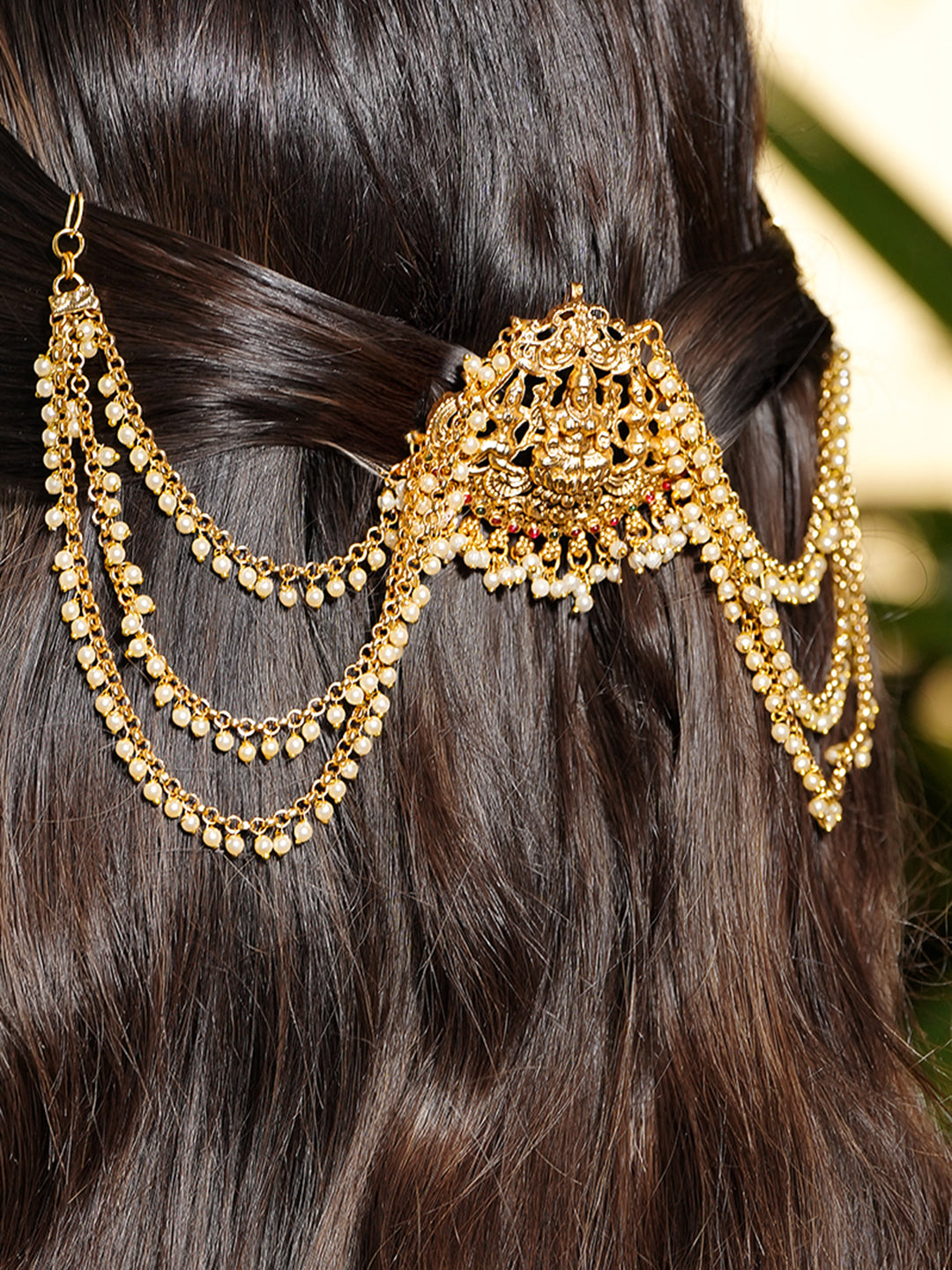 Rubans 18K Gold-Plated Dual-Toned Brass Long Cascading Cubic Zirconia Drop Earrings