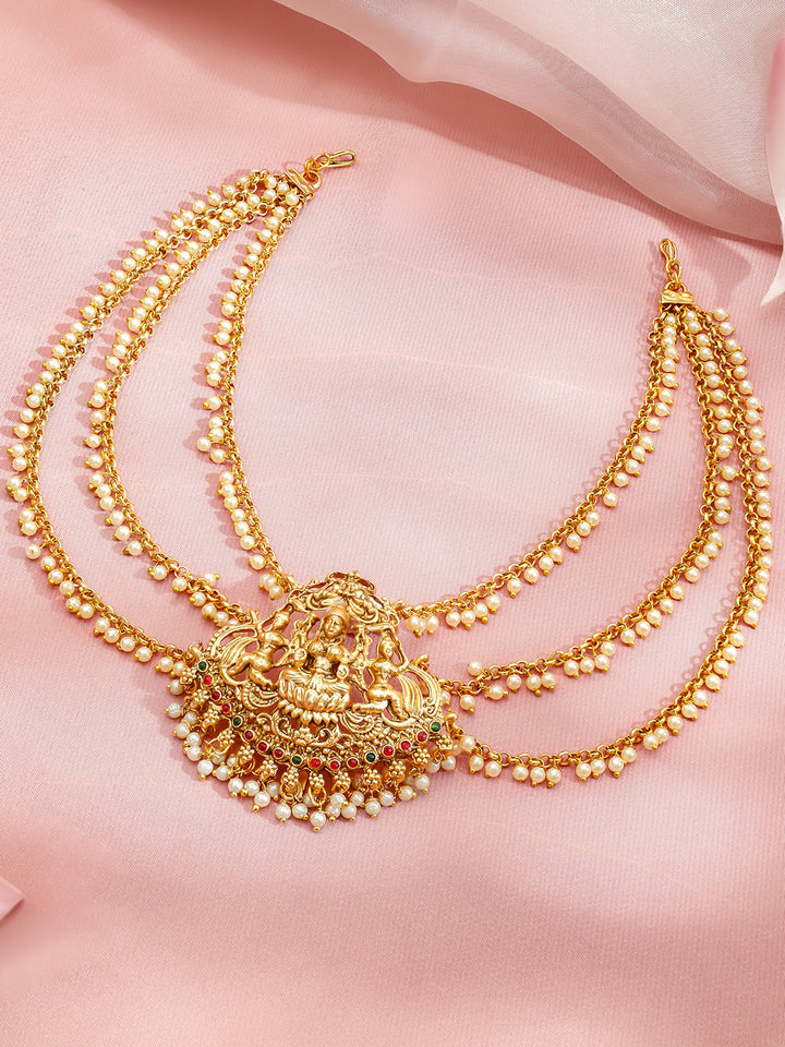 Rubans 18K Gold-Plated Dual-Toned Brass Long Cascading Cubic Zirconia Drop Earrings