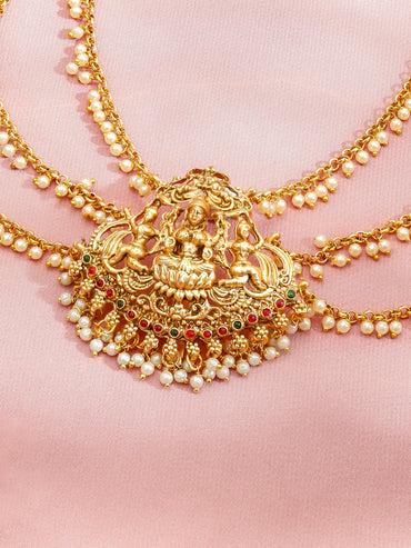 Rubans 18K Gold-Plated Dual-Toned Brass Long Cascading Cubic Zirconia Drop Earrings